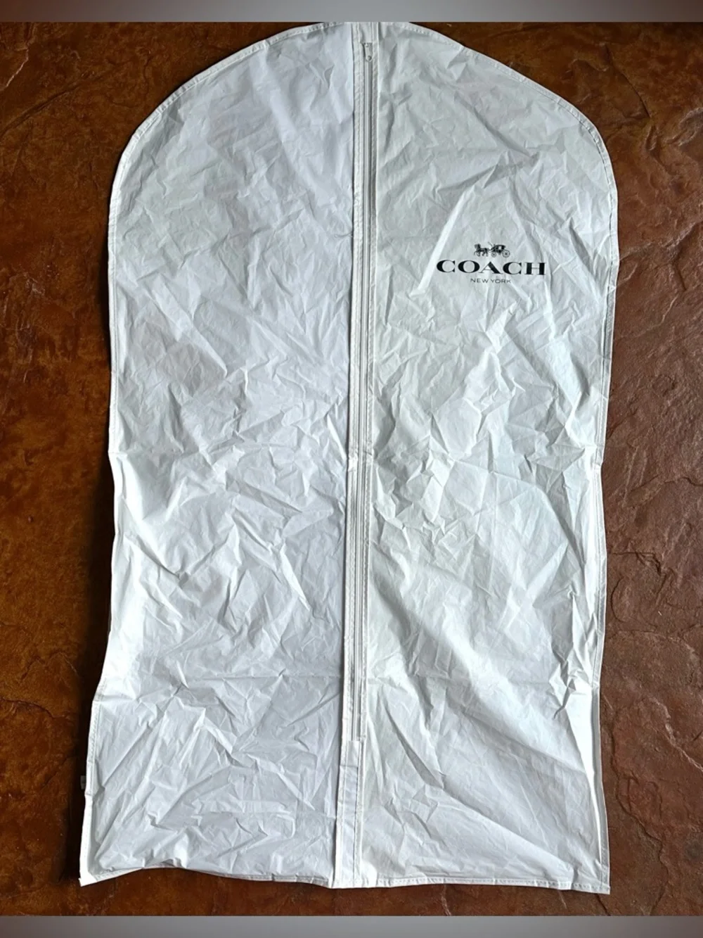 Coach White Zip-Up Garment Cover with Logo Bag Travel Carry On